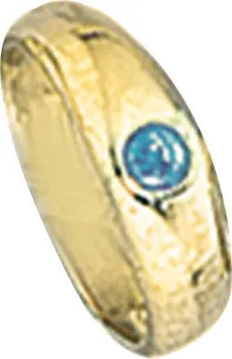 Produktbild von Taufring mit blauem Safir glänzend aus 333 Gold Gelbgold für Kinder