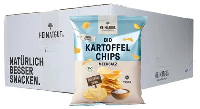 Produktbild von Heimatgut Kartoffel Chips Meersalz 15x40g