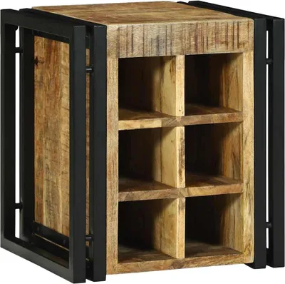 Produktbild von vidaXL Weinregal Braun und Schwarz 35 x 35 x 39 cm Massivholz Mango