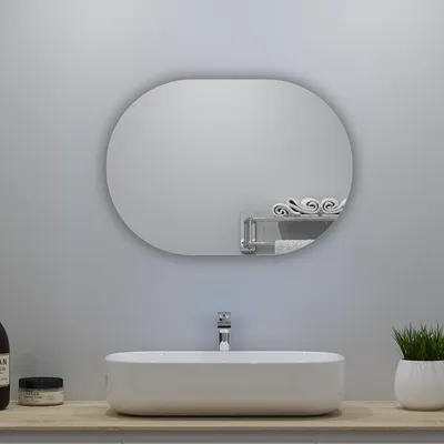Image de Acezanble Miroir de salle de bain ovale sans cadre 60x100 cm, pour Tous Vos Espaces