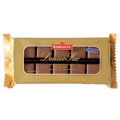Zdjęcie produktu dla Kinkartz Domino Star pełnomleczne domino podwójnie nadziewane 125g