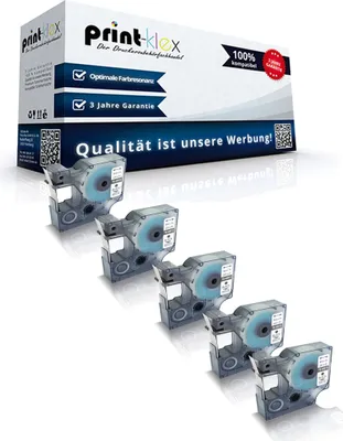 Produktbild von 5x Kompatible Schriftbänder für Dymo D1 40913 Labelpoint150 Labelpoint200 Labelpoint250 Labelpoint300 Labelpoint350 S0720590 9mmx7m BK/W Druckerband - Series Easy Pro Serie