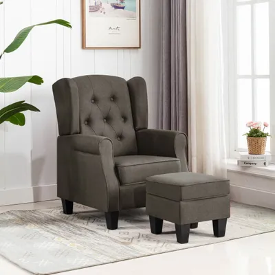 Produktbild von Maison Exclusive - Sessel mit Fußhocker Taupe Stoff
