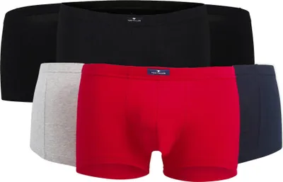Produktbild von TOM TAILOR Herren Shorts, 6er Pack - X-LASTIC, Boxer Briefs, Pants, Stretch Baumwolle Schwarz/Marine/Rot/Grau L