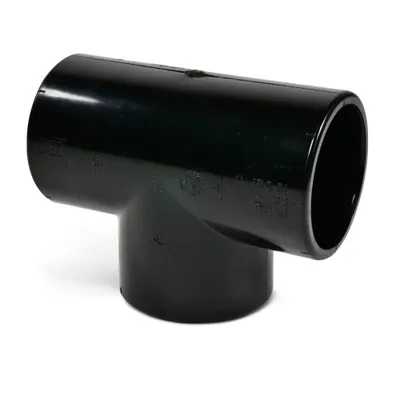 Produktbild von PVC T-Stück d 50 schwarz 90° Klebemuffe UV-stabilisiert für Pool Solarheizung