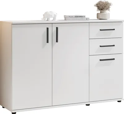 Produktbild von Mehrzweckkommode BC 1040 mit 2 Schubladen, 3 Türen und Melaminbeschichtung