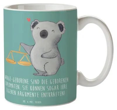 Produktbild von Mr. & Mrs. Panda Kaffeetasse Diplomatische Waage - Meeresbrise - Geschenk, charmant vermitteln, Gerechtigkeit, Tierkreiszeichen, Horoskop, Geschenke Sternzeichen, Becher