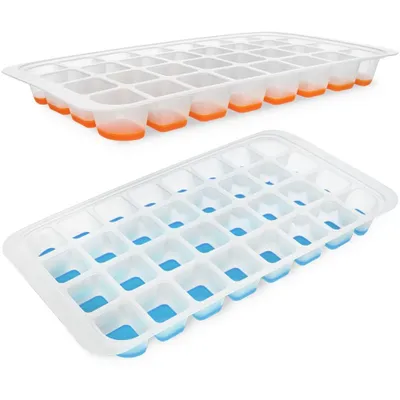 Obrázok produktu pre Forma na kocky ľadu Zásobník na 32 kociek ľadu so silikónovou základňou ľahko vyberateľný veľký