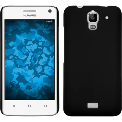 Produktbild von PhoneNatic Case kompatibel mit Huawei Y360 - Hülle schwarz gummiert Hard-case + 2 Schutzfolien