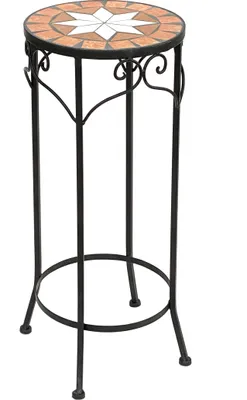 Produktbild von DanDiBo Blumenhocker Mosaik Rund 62 cm Blumenständer 12011 Beistelltisch Pflanzenständer Mosaiktisch