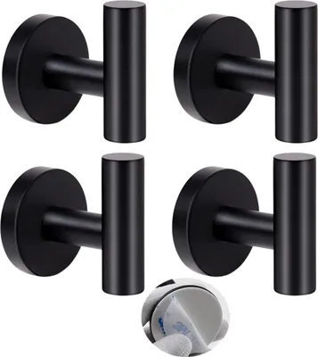 Image de Camerazar Set de crochets de salle de bain 4pcs noir LOFT hallway