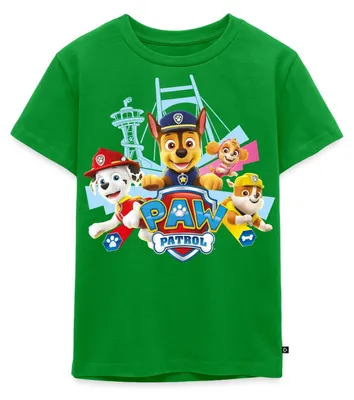 Produktbild von Spreadshirt Paw Patrol Logo Kinder Premium T-Shirt, 122/128 (6 Jahre), Grün