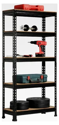 Produktbild von Lagerregal 150 x 70 x 30 cm Schwerlastregal mit 5 Böden aus Metall für Werkstatt und Garage, jede mit 130 kg belastbar