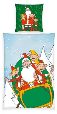Produktbild von Herding Weihnachtsmann & Co. KG Bettwäsche, Kissenbezug ca. 80x80 cm, Bettbezug ca. 135x200 cm, mit Reißverschluss, Baumwolle, Renforcé – Größe 135 x 200 cm, Renforcé/Baumwolle