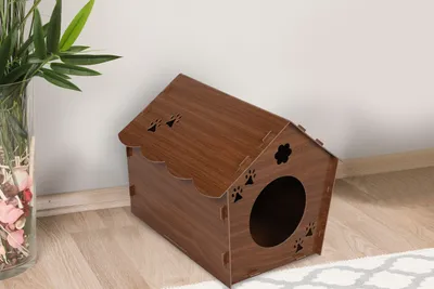 Image de Evila Originals, Ovoid- MST1701, couleur noyer, colliers pour chiens, 40 cm, MDF