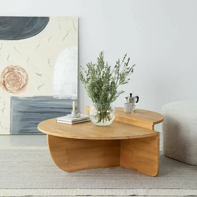 Productafbeelding van Azim - Salontafel, 90x60x35h cm Eikenbruin, Fantasievorm