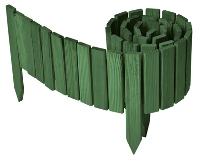 Produktbild von Garronda Beeteinfassung Holz Rollzaun Gartenzaun imprägniert Flexibler Rollborder Rasenkante Länge: 200 cm (Dunkelgrün, Höhe: 20 cm)