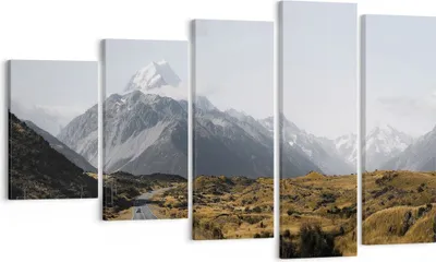 Produktbild von Bild auf Leinwand - Leinwandbild - 5 Teile - Weg Berg Gipfel - 100x60cm - Wand Bild - Wanddeko - Wandbilder - Leinwanddruck - Bilder - Wanddekoration - Leinwand bilder - Wandbild - EG100x60-4833