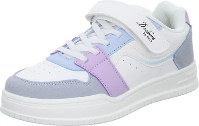 Produktbild von Dockers Kinder-Mädchen-Sneaker-Slipper-Klettschuh Weiß-Blau-Pink, Farbe:weiß, EU Größe:35