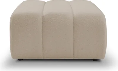 Produktbild von DomoHome puf BALOO Pohodlný puf s dreveným rámom, PUR pena, čierne plastové nožičky, moderný dizajn, pohodlný a štýlový puf do obývačky 82x75x41 cm, béžová farba