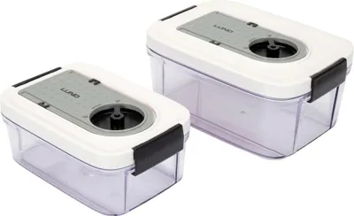 LUND Vakuumbehälter-Set 0,75 l und 1,5 l BPA-frei mit Datumsanzeige