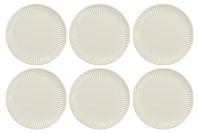 Produktbild von 6er Set Frühstücksteller MYNTE Butter Cream creme weiß 19,5cm Ib Laursen