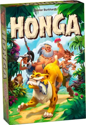 Produktbild von HABA 304321 - Honga, kniffliges Taktikspiel für die ganze Familie mit hochwertigen Spielfiguren aus Holz, für 2-5 Spieler von 8-99 Jahren
