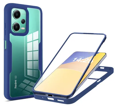 Produktbild von 360 Grad Rundum Schutz Handyhülle für Xiaomi Redmi Note 12 Pro 5G Full Cover Vollschutz Case Farbe: Blau