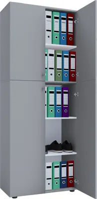 Produktbild von VCM Büroschrank mit 5 Fächern | moderner Aktenschrank mit Drehtüren | Maße ca. B. 70 x H. 184 x T. 40 cm – Lona 5-Fach