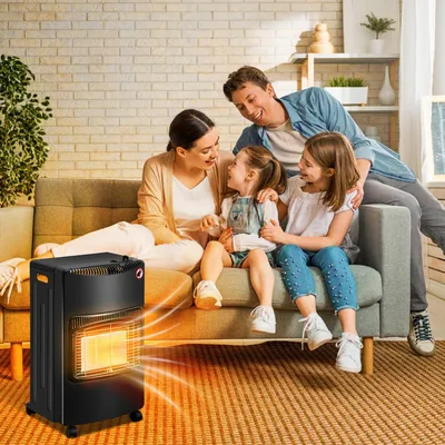 Zdjęcie produktu dla Mobilny piec gazowy do butli gazowych o pojemności 10 kg, wyposażony w reduktor ciśnienia, wąż i zacisk