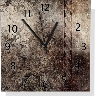 Produktbild von Wallario Design Wanduhr Schnörkelmuster in dunkelbraun aus Aluverbund, Größe 30 x 30 cm