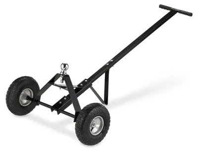 Produktbild von Relaxdays Rangierhilfe, Anhänger & Wohnwagen, HxBxT: 48x137x72 cm, Luftreifen, bis 250 kg, Kugelkupplung, Stahl, schwarz