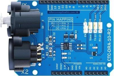 Productafbeelding van DMX Shield voor Arduino - MAX485 Chipset en RDM Capable