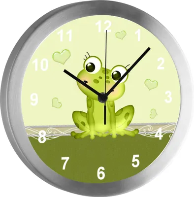 Produktbild von Funkuhr, Kinder Wanduhr, Kinderuhr, Kinderzimmer Frosch