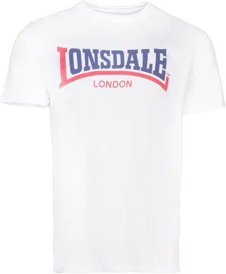 Imagen del producto de Camiseta de manga larga para hombre Lonsdale, diseño bicolor, color blanco, talla X-Large