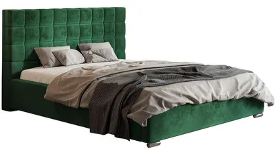 Produktbild von Bett 160x200 cm Noris mit Metall-Lattenrost - Schlafzimmer, Doppelbett - Polsterbett mit Bettkasten, Grün