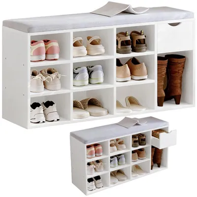 Produktbild von SCHUHKASTEN MIT SITZFLÄCHE LOFT WEIßE BANK VORRAUM MODERN 100 CM