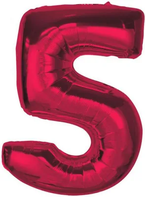 Produktbild von Nummer Red Rote Nummer 5 Folienballon 92 cm