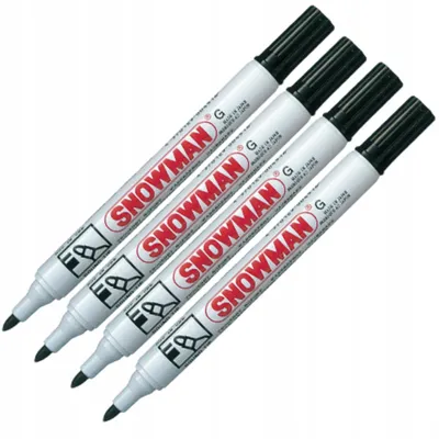 Produktbild von SNOWMAN G12 Permanentmarker schwarz, 4 Stück