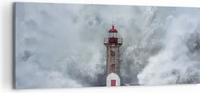 Produktbild von Bild auf Leinwand - Leinwandbild - Einteilig - Laterne Meer Sturm - 120x50cm - Wand Bild - Wanddeko - Wandbilder - Leinwanddruck - Bilder - Wanddekoration - Leinwand bilder - Wandbild - AB120x50-5003