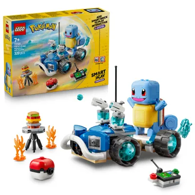Produktbild von LEGO Pokémon SMART Play: Trainer-Buggyabenteuer mit Schiggy - kompatibles interaktives Set mit 2 SMART Tags und 1 Pokémon Figur - Geschenkidee für Kinder ab 7 Jahren - 72156