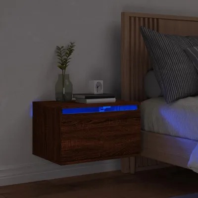 Produktbild von Maison Exclusive - Wand-Nachttisch mit LED-Leuchten Braun Eichen-Optik