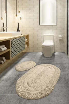 Produktbild von Mijolnir, Macaroni - Beige, Badematten, Mehrfarbig, Baumwolle, 60 x 100 cm