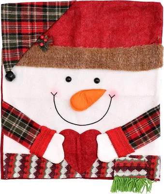 Produktbild von INF Weihnachtsstuhlhusse Schneemann Design - Festliche Stuhldekoration für Weihnachten