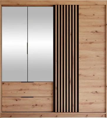 Produktbild von MIRJAN24 Kleiderschrank Majorka 203, Schlafzimmer, Drehtürenschrank, mit Kleiderstange, Modern, Garderobenschrank (Farbe: Artisan Eiche)