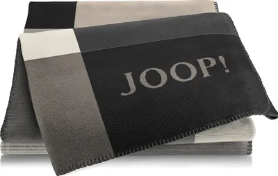 Produktbild von JOOP! Wohndecke Mosaic Schwarz -Natur 150 cm x 200 cm Baumwollmischung