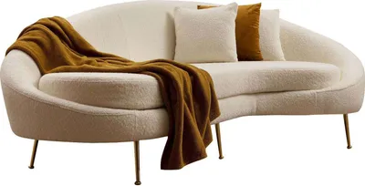 Produktbild von Hanah Home, Eses - Cream Bouclett, Klassische Sofas, 3-Sitzer-Sofa, Creme, Polyester, 255 x 85 x 120 x cm