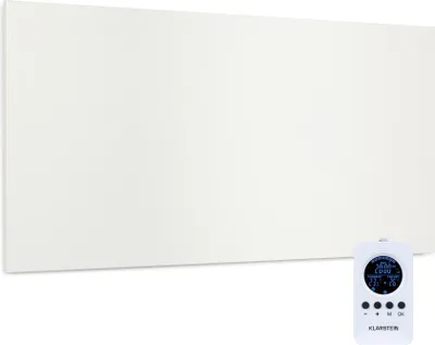 Produktbild von Klarstein Infrarotheizung mit Thermostat, 720W Elektroheizung, Infrarotheizung zur Wandmontage, IR Paneel mit Fernbedienung & Timer, Feuchtraum Flach-Heizkörper, CO2-Freie Wand Heizung