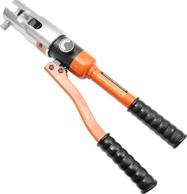 Immagine prodotto di Pinza idraulica per tubi CW-1632 - Pinza manuale per pressare tubi - Morse V12-V28 - Adatta per tubi in rame - Impugnatura ergonomica isolata - Valigetta portatile - Arancione