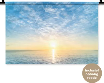 Produktbild von MuchoWow® Wandteppich Wandbehang Meer - Sonne - Wolken 60x40 cm Tapisserie Dekoration Wandtuch - Wanddekorationen